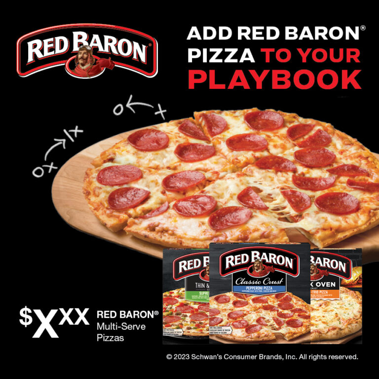 Red Baron® Add Red Baron® pizza to your playbook.